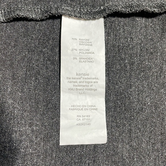 Kensie Grey Asymmetrical Cross-over Collar Long Sleeve Athletic Pockets S #0023 - Picture 8 of 11